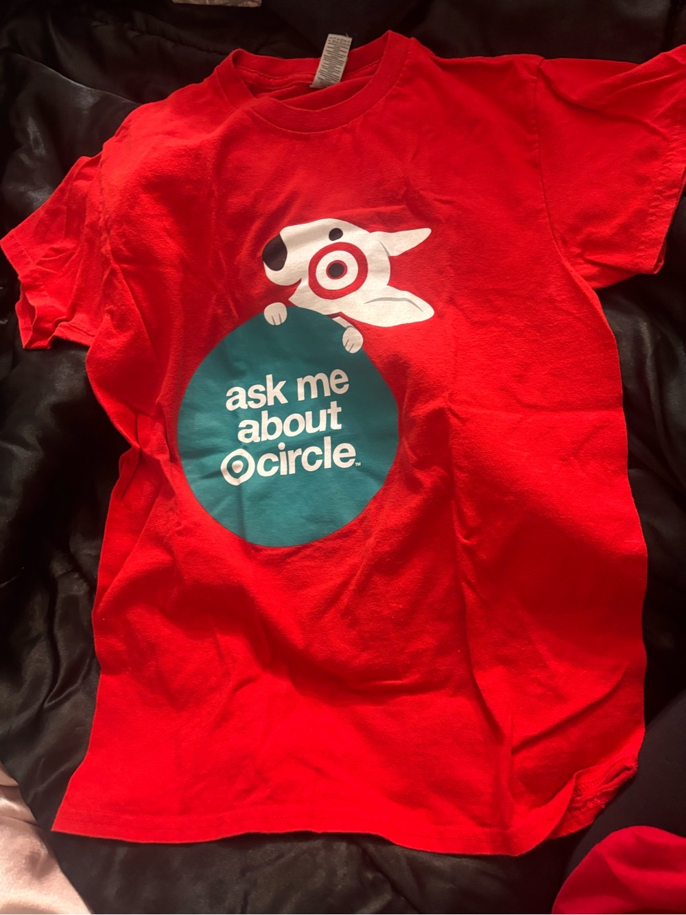 Target Red Graphic Tee with Teal Circle and Bullseye Dog